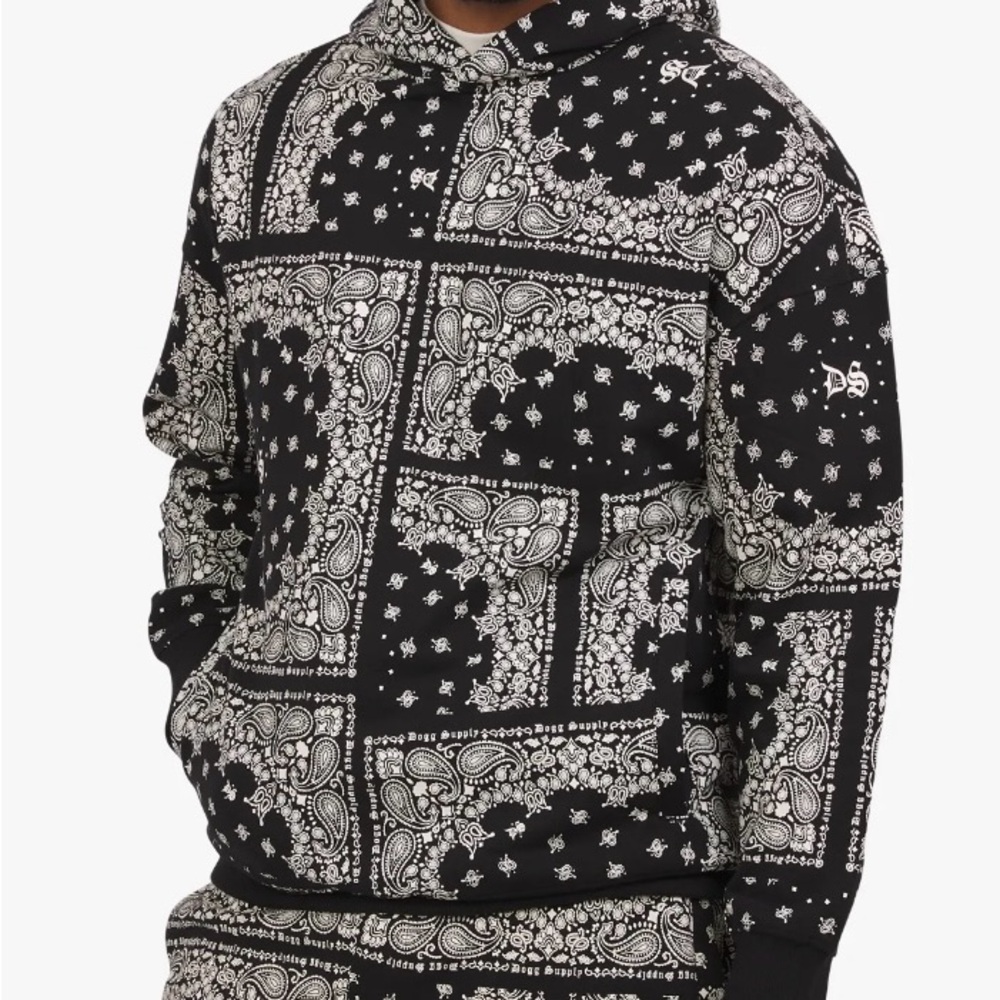 Dogg Supply by Snoop Dogg UNISEX Bandana Print Hoodie Sweatshirt, 2XL